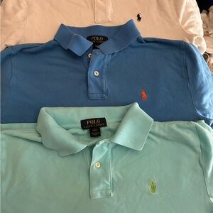 Ralph Lauren Kids Polo Shirts - White, Blue, Light Blue lot of 3